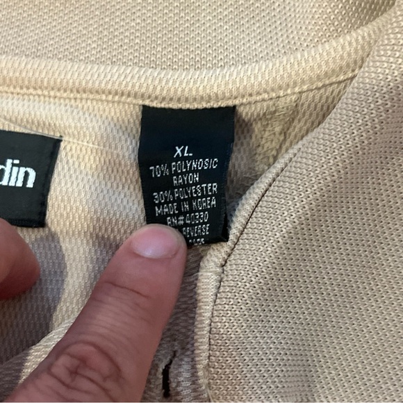 Pierre Cardin Polo Shirt Men's Size Medium Golf Tan XL VINTAGE 90s - Picture 5 of 8